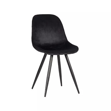 Capri | 2-pack matstolar i sammet – svart