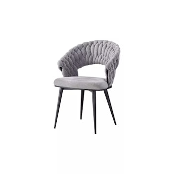 Wave | matstol i flätad grå design