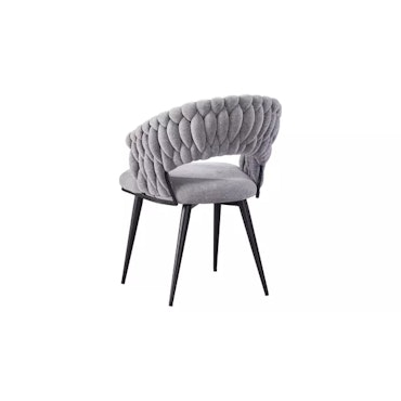 Wave | matstol i flätad grå design