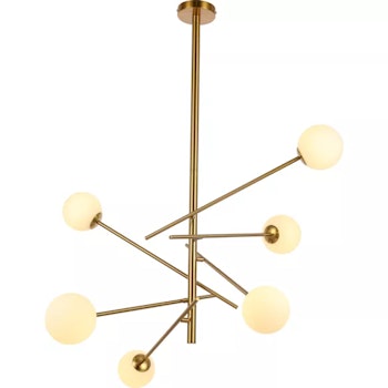 Diana | taklampa i vit & guld – justerbar höjd, 72 cm djup
