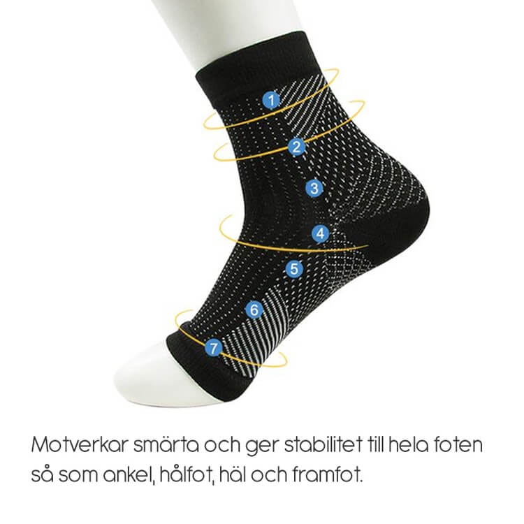 Ankelstrømper med kompresjon (2 stk)