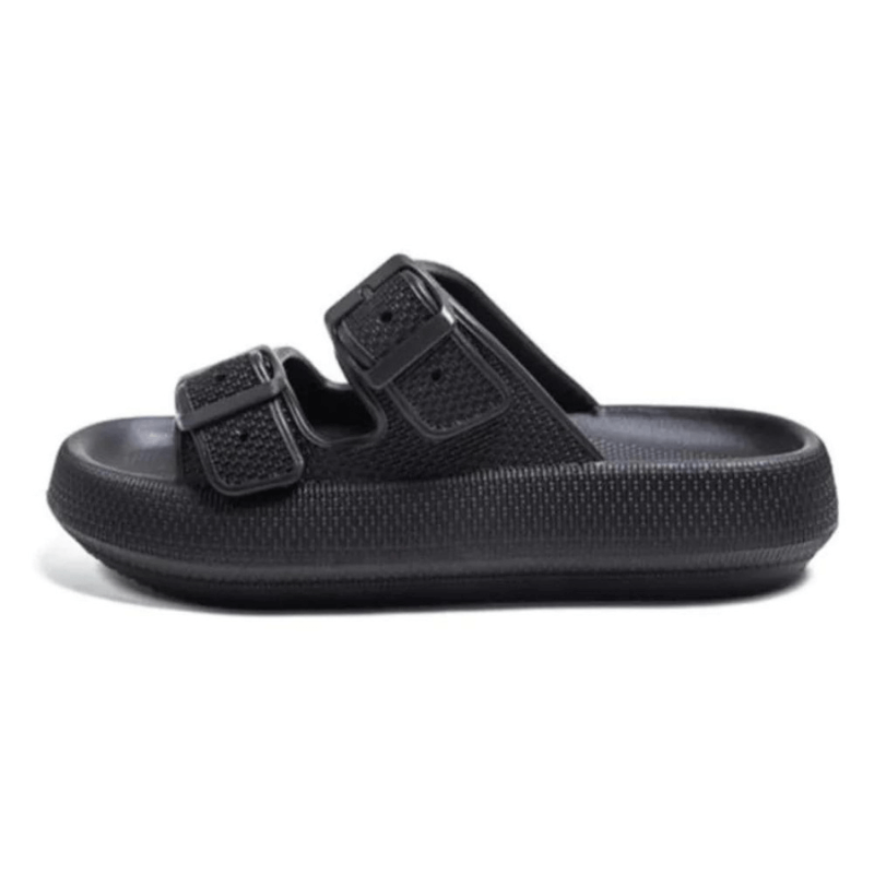 Justerbare, støtdempende Cloud Slippers (svart)