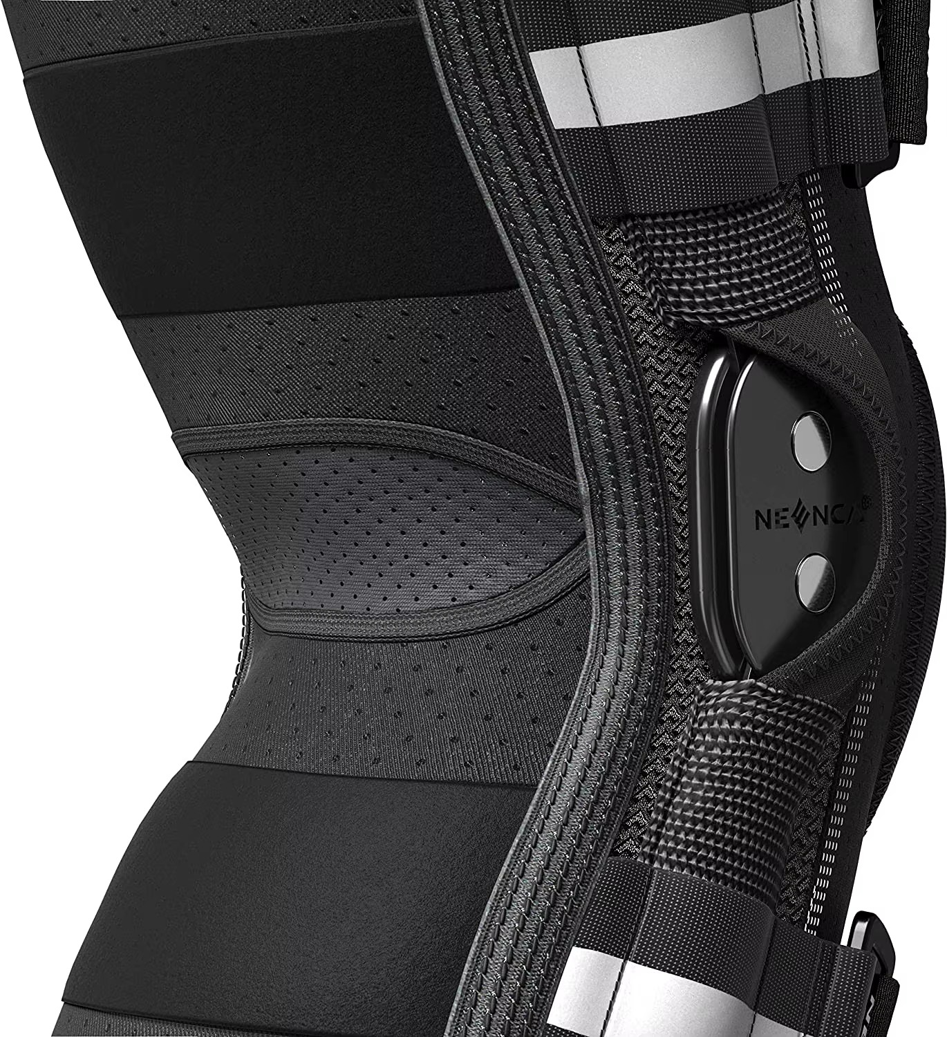 Knestøtte for smertelindring - med hengsler og sidestabilisering