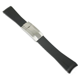 Gummiband Curved 20MM Svart/stål vikspänne