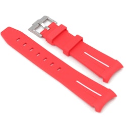 Gummiband Curved 22mm Röd/vit