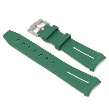 Gummiband Curved 22mm Grön/vit