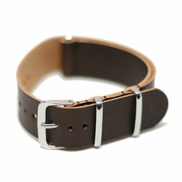 NATO Strap Artificiellt läder Mörkbrun