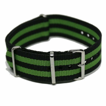 NATO Strap 24MM Svart/grön