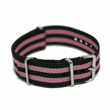 NATO Strap 20MM Svart/rosa