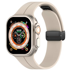 Gummiband till Apple Watch Svart 42/44/49mm Beige