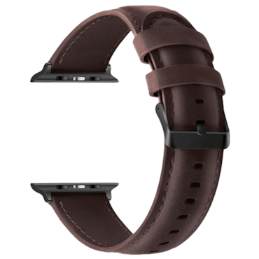 Kalvläderarmband i mörkbrunt till Apple Watch