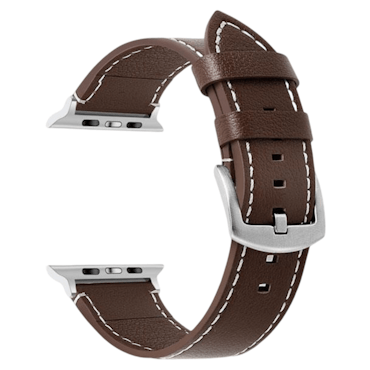 Mörkbrun Kalvläderrem med kontrastsömmar för Apple Watch