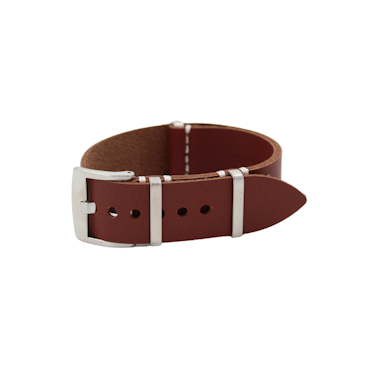 Nato strap i mörkbrunt läder