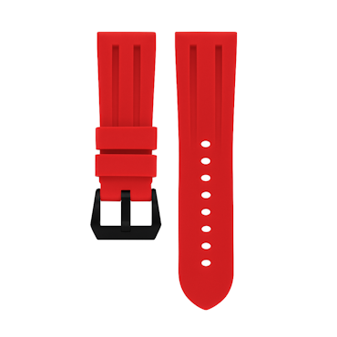 Horus 22mm gummiband - Röd med svart spänne
