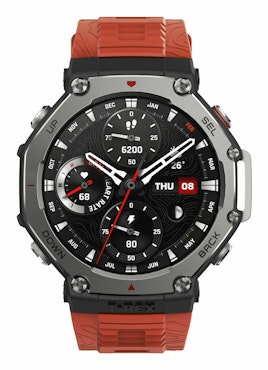 Amazfit T-Rex 3 lava 3,81 cm (1,5 ") AMOLED Digital 480 x 480 pixlar Pekskärm svart, rostfritt stål GPS (satellit)