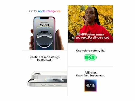 Apple iPhone 16e 6.1 256GB Sort