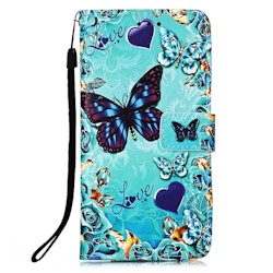 Sommerfugl Læder Flip Cover til iPhone 15