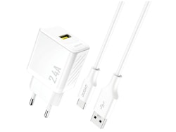 Dudao A23TEU Adapter 12Watt 1xUSB-A (1m USB-A to USB-C cable included) Hvid