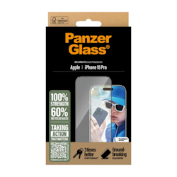 PanzerGlass Screen Protector Apple iPhone 16 Pro 6.3" | Ultra-Wide Fit