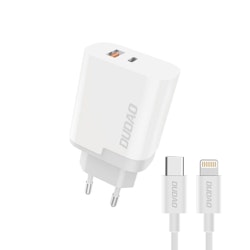 Dudao A6XSEUL Adapter 22,5Watt 1xUSB-C + 1xUSB-A (1m USB-C to Lightning cable included)