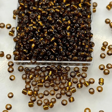 2mm glasfröpärlor brun/kaffe färg