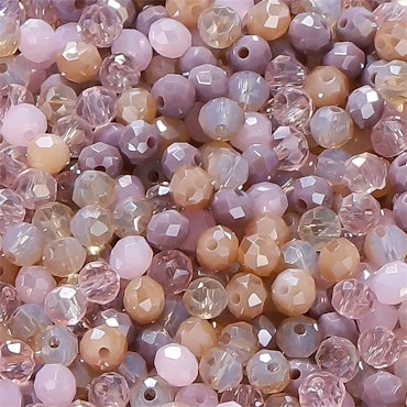 4mm Rondeller Facetterade Glas Pärlor