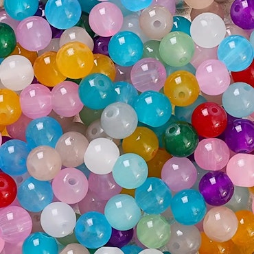 8mm glaspärlor mix