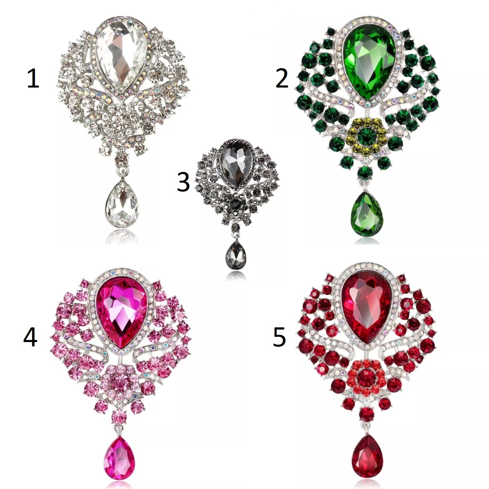 Kristall smycke (flera färger)
