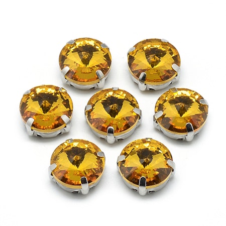 Sew on kristaller Gold glas 8mm