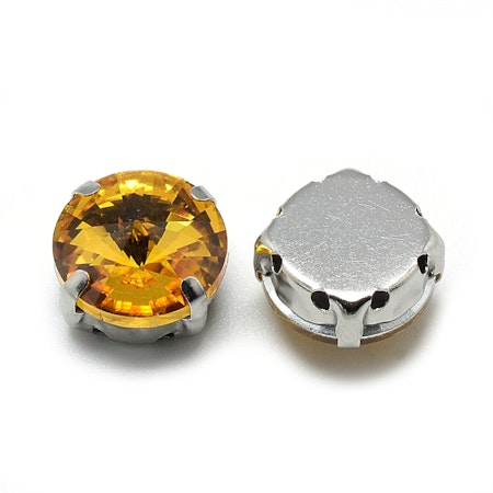 Sew on kristaller Gold glas 8mm