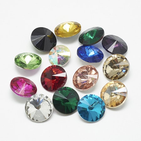 Rhinestone mixed, point back 6mm