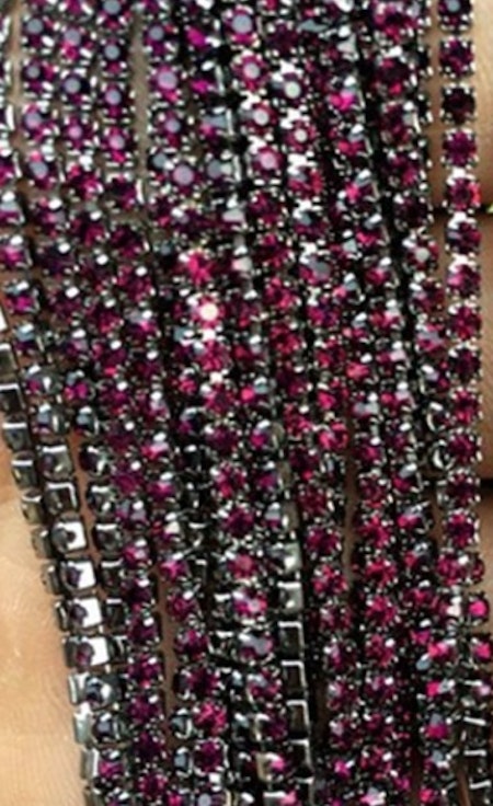 Strasslänk Dark purple 3mm, 1m