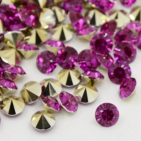 Rhinestone purple point back 8mm, ca 50st