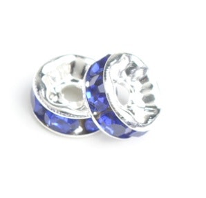 Strassrondeller Light sapphire 8mm