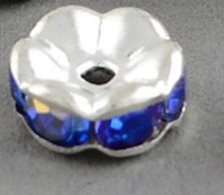 Strassrondeller wave sapphire/silver 8mm