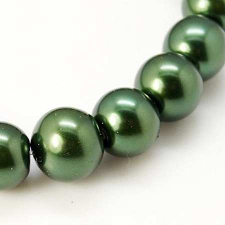 Glaspärlor Dark Green 8mm