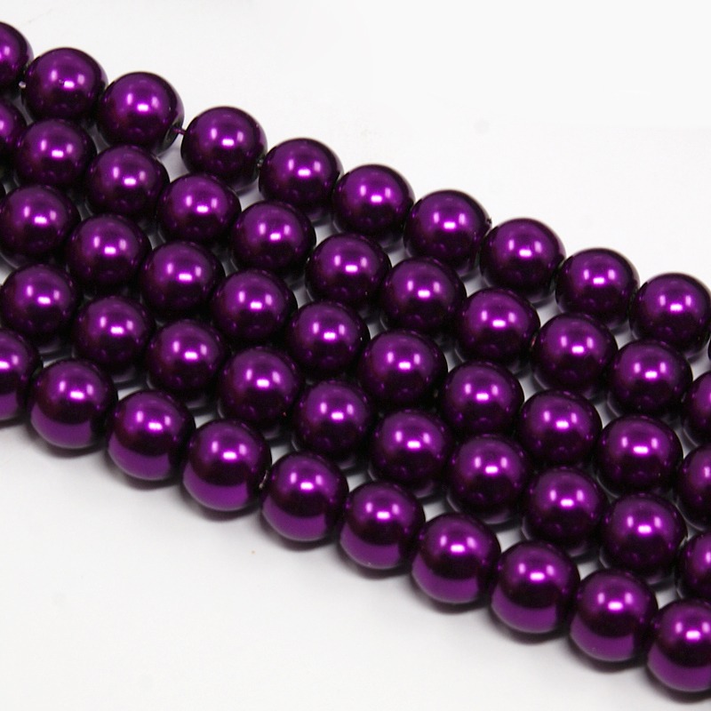 Glaspärlor Purple, 8mm
