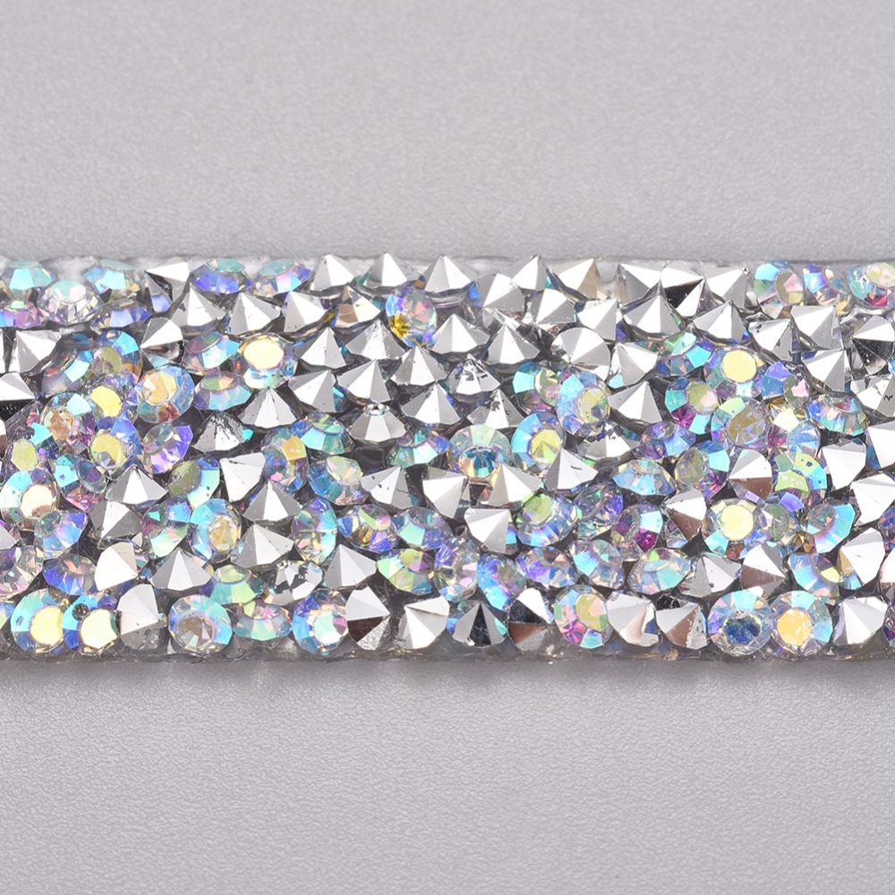 Hotfix strassband crystal AB 10mm, 1dm