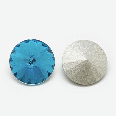 Rhinestone Aquamarine,  point back 8mm