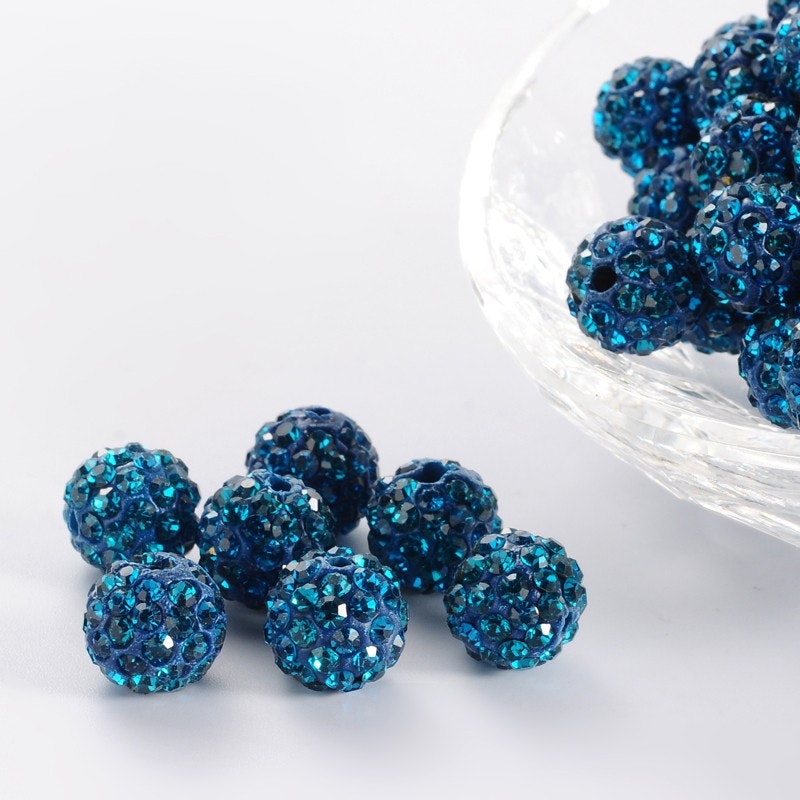 Shamballa  Blue Zircon 10mm