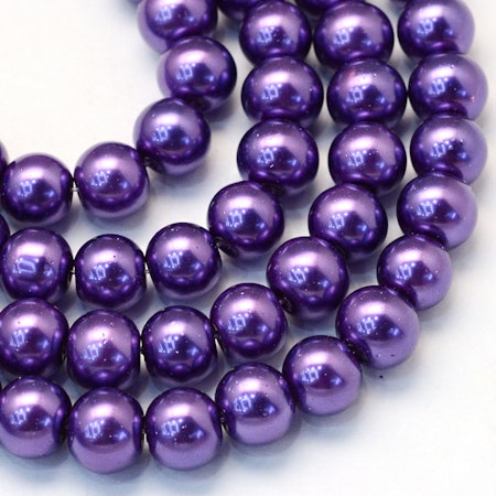 Glaspärlor Purple 8-9mm