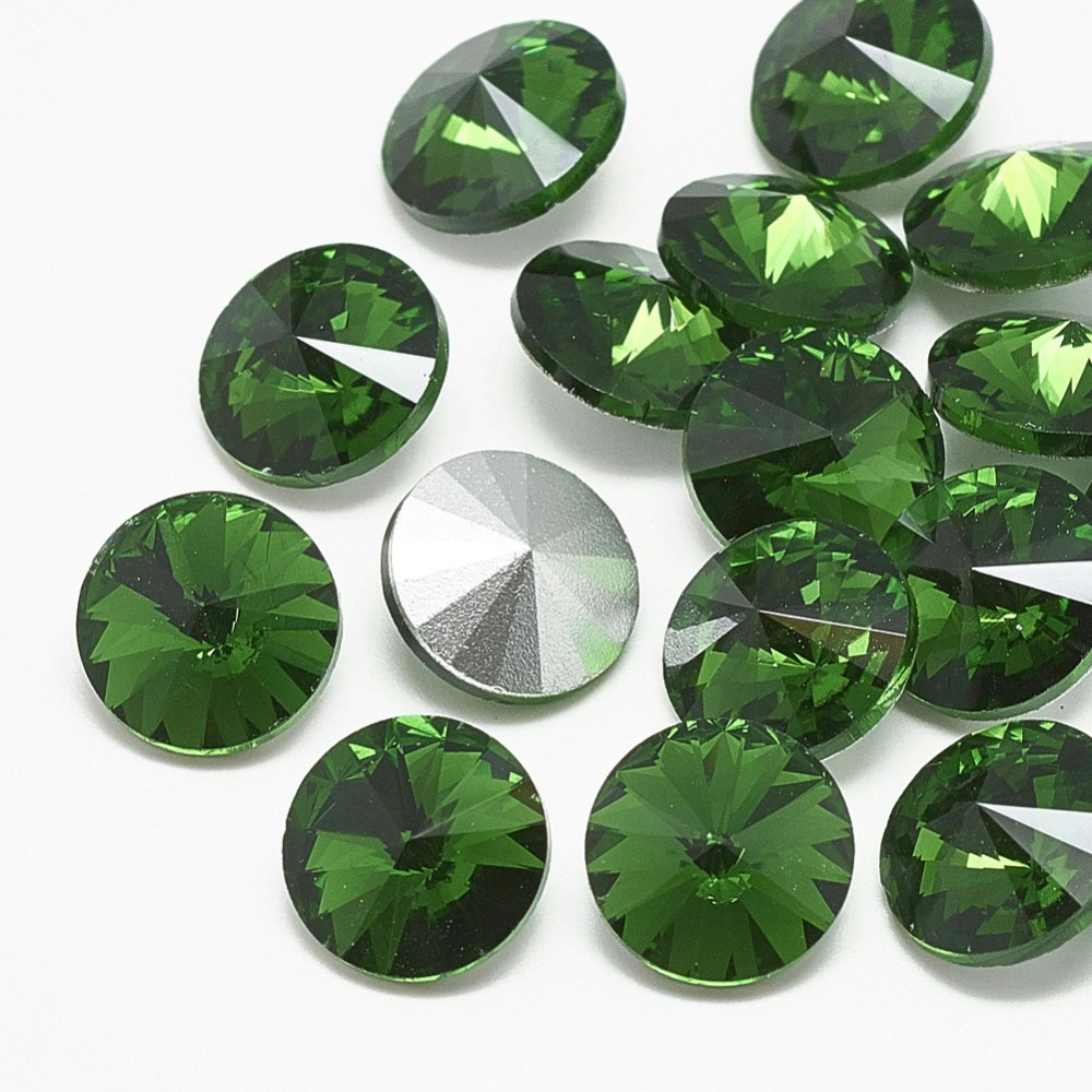 Rhinestone Emerald point back, glas 12mm