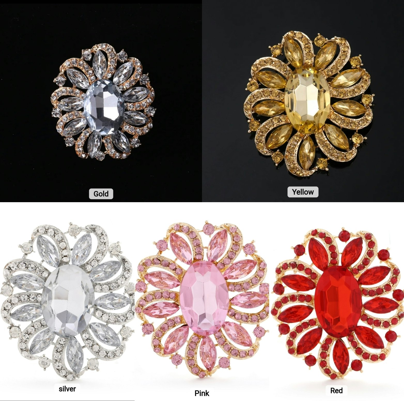 Smycke med strass (flera färger)