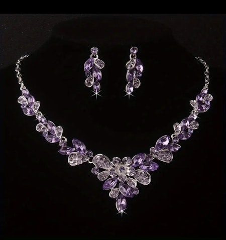 Halsband + örhänge (flera färger)