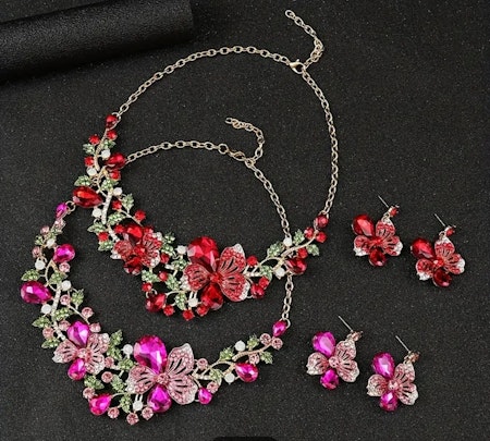 Halsband + örhänge (flera färger)