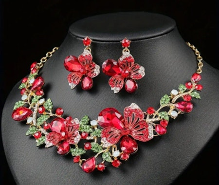 Halsband + örhänge (flera färger)