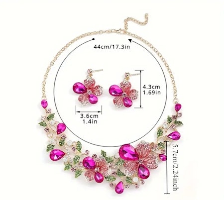 Halsband + örhänge (flera färger)