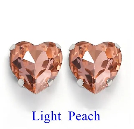 Sew on kristallhjärta Light peach glas, 20st, 10mm