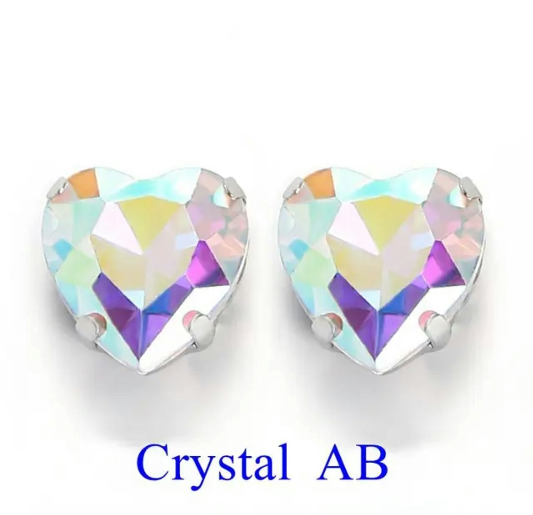 Sew on kristallhjärta Crystal AB glas, 20st, 10mm