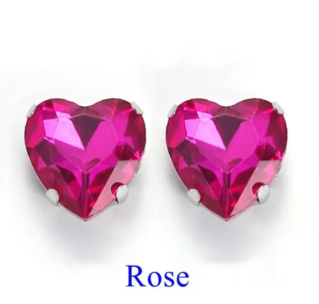 Sew on kristallhjärta Rose glas, 20st, 10mm